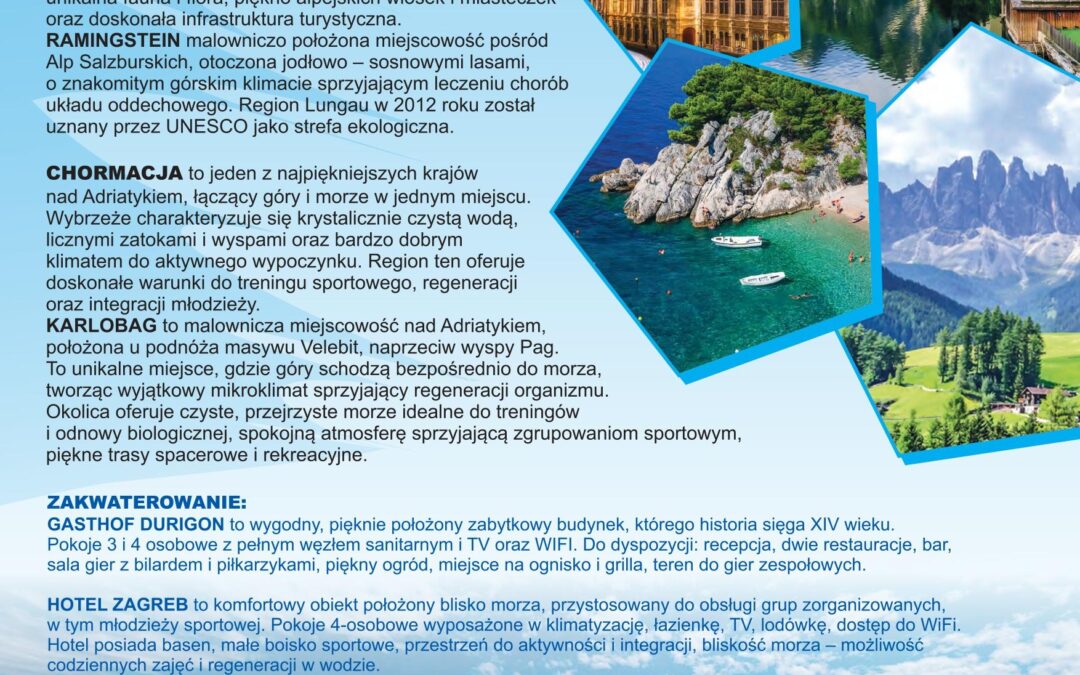 OBÓZ REKREACYJNO – SPORTOWY, CHORWACJA – AUSTRIA 2026